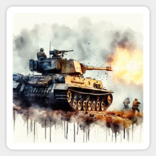 Fantasy illustration of a tank in battle Magnet